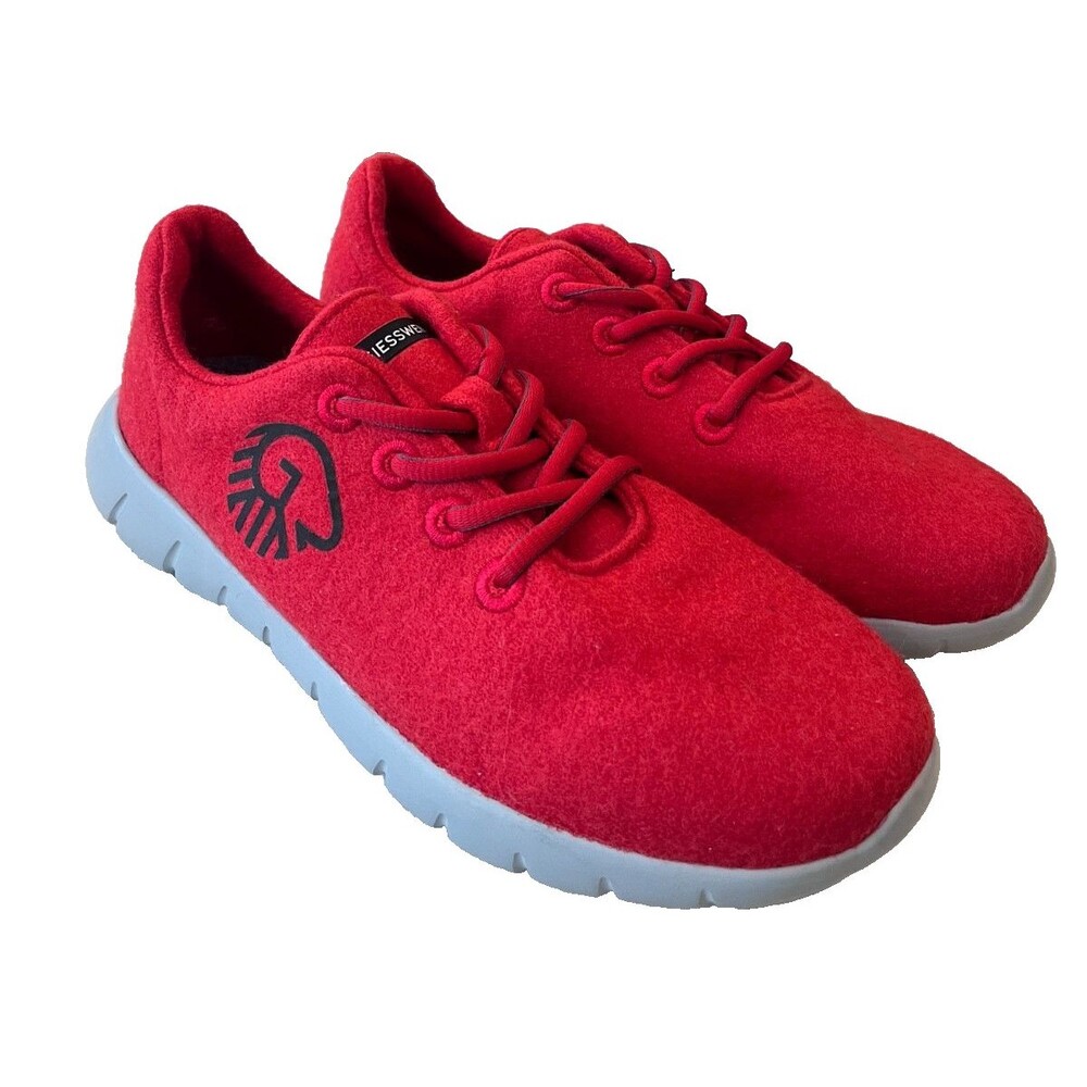 Giesswein Shoes Womens sz 8 39 Flame Red Merino Wool Runner Lace Up Sneakers NEW